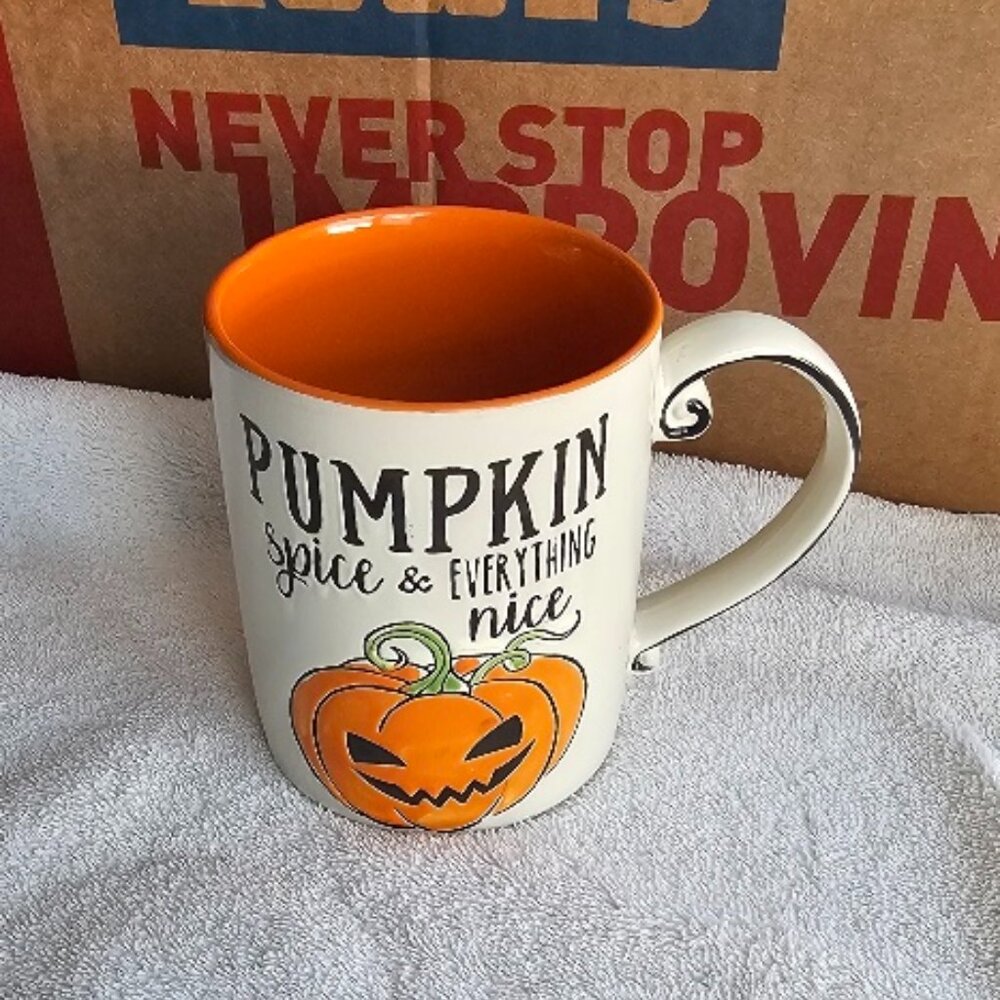 Eli & Ana Ceramic Coffee Cup Mug Pumpkin Spice and Everything Nice Jackolantern